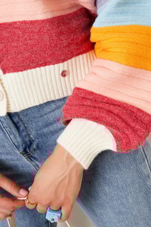 Strickjacke mit Ballonärmeln - mehrfarbig Weißes Multi S/M h5 Bild7